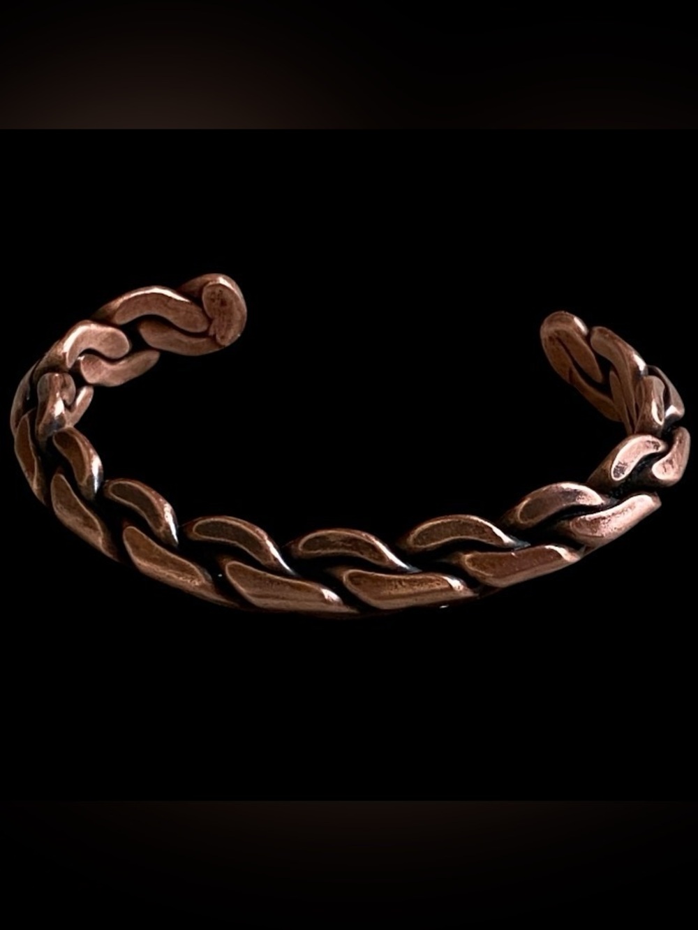 VTG braided copper cuff bracelet 6in Unisex